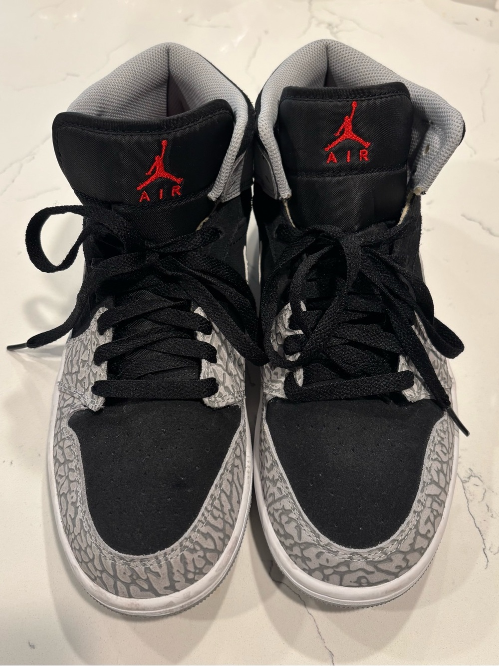 Jordan Men's Black, Gray & Red High-Top Sneakers